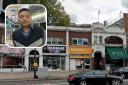 Tapan Shah, owner of Tech Gear,  fears he could lose his business if permission is given for a hotel in New College Parade, Finchley Road