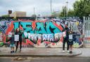 L-R: Lisa Huxley-Blythe with husband Ken and their daughters Pearl and Ruby, on Wallis Road near Homerton Hospital