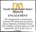 Sarah Stewart and James Hepburn