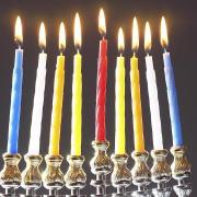 The silver candlestick used in the Jewish festival of Chanukah (the Festival of Lights).