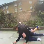 PC Nick Fox tackles a knife-wielding teen in Hackney