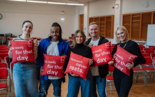 The pop group joined CPR training with pupils from Clapton Girls' Academy