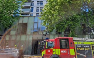 Fire crews tackled a blaze on the fourth floor of a 22-storey block of flats in Spitalfields