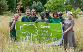 Mayor Caroline Woodley with Hackney parks staff