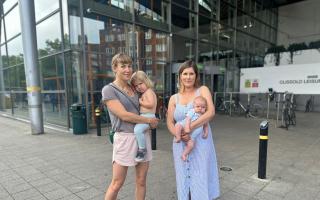 Caro Whiteford (left) with daughter Izzy and Katherine McIntyre (right) with son Arthur