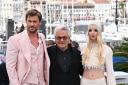 Chris Hemsworth, George Miller and Anya Taylor-Joy attend the Furiosa photocall during the 77th Cannes Film Festival (Doug Peters/PA)