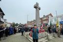 Crowds at the Remembrance Sunday service at the Edgware War Memorial. Photo: Maurice Hofmann