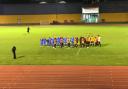 Tower Hamlets and Leyton Orient youth teams shake hands before the match (Pic: Jacob Ranson)