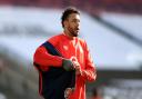 England's Courtney Lawes during the captain's run at Twickenham Stadium.