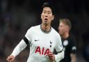 Tottenham Hotspur\'s Son Heung-min celebrates his first goal