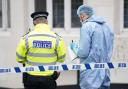 A police cordon is in place in Hackney Wick after two men were stabbed earlier today