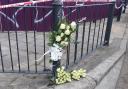 Flowers laid in Hackney Wick for Trei Daley, who died after suffering stab injuries early on February 11