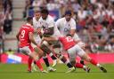 Courtney Lawes attacks against Wales. Image: PA