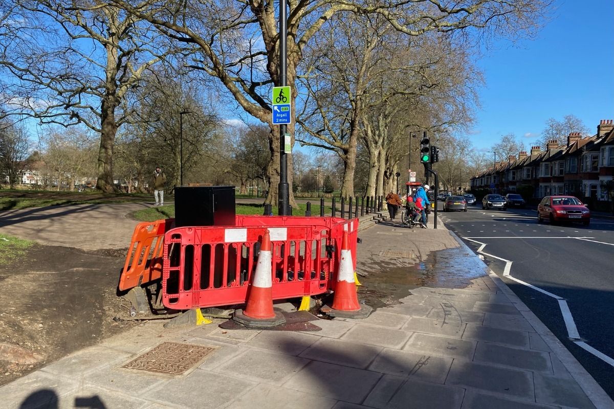 Access to the park from the cycle lane was a \let down\. Photo credit: Kate Corden 