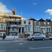 Houses on Kilburn Park Road stripped of their roofs by Storm Eunice