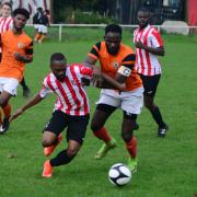 Clapton in action against Tower Hamlets at the Old Spotted Dog (Pic: Tim Edwards)