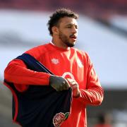 England's Courtney Lawes during the captain's run at Twickenham Stadium.