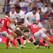 Courtney Lawes attacks against Wales. Image: PA