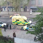Police at Stamford Hill after a shooting